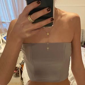 Prettylittlething grey tube top